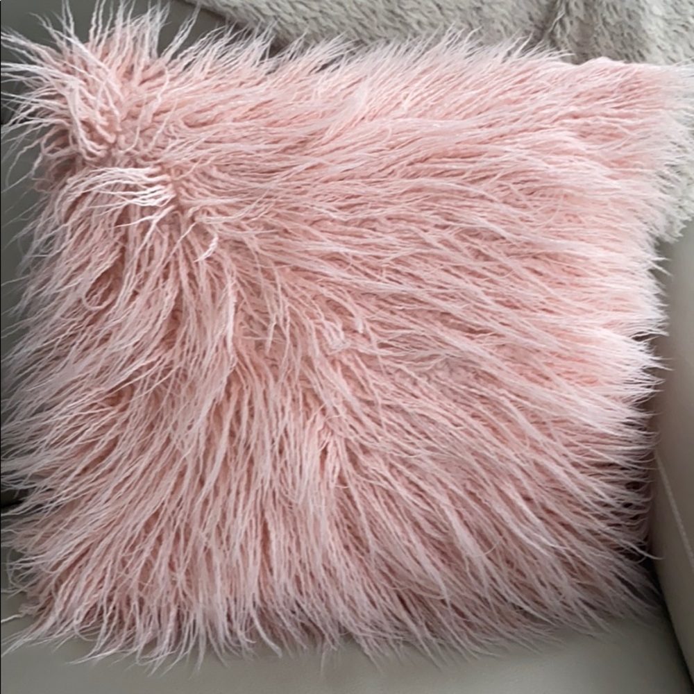Pink pillow furry covers
